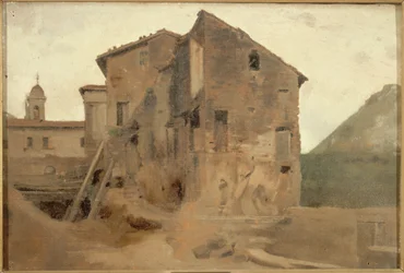 Masure dans la campagne romaine, entre 1859 et 1864