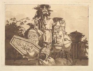 Composition avec antiquités, du Recueil de Compositions par Lagrenée Le Jeune, 1782-84
