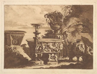 Composition avec le vase Médicis, du Recueil de Compositions par Lagrenée Le Jeune