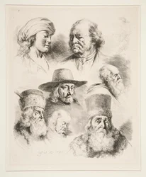 Sept têtes de portrait