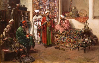 Au bazar (Sans date). (Huile sur toile)