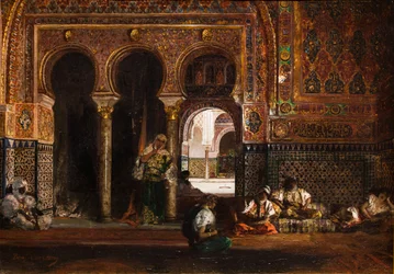 Scène de harem, cinq femmes, vers 1880 (Huile sur toile)