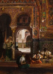 Scène de harem, cinq femmes, vers 1880 (Huile sur toile)