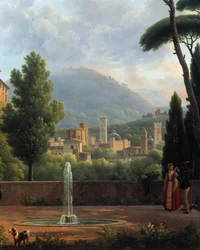 Paysage à la fontaine. Détail d