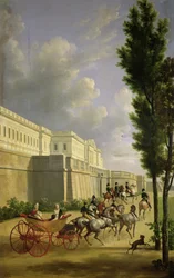Napoléon I (1769-1821) et Marie-Louise (1791-1847) partant pour la chasse à Compiègne, 1811