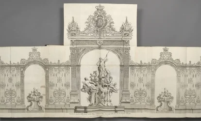 Dessein des grandes grilles posées sur la place royale de Nancy en 1755 par ordre de S. M. le Roi