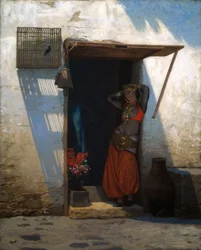 Femme du Caire à sa porte