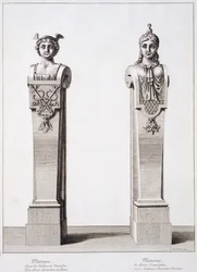 Bustes de Mercure et Minerve par Louis Lerambert à Versailles, 1674