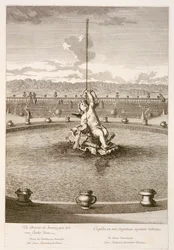Fontaine avec cupidon tirant une flèche d