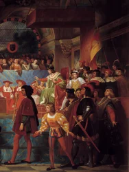 Le roi Louis XII proclamé père du peuple aux États généraux de Tours le 14 mai 1506 (détail)