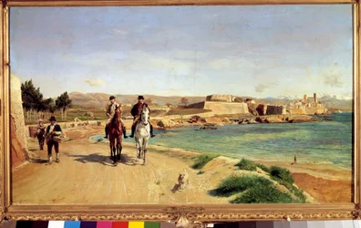 Antibes, la promenade à cheval. L