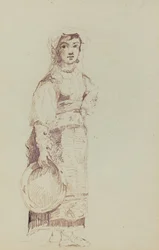Femme avec un tambourin (verso)