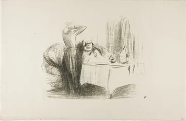 Scène de salle à manger privée (plaque horizontale)