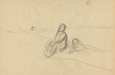 Deux figures sur une route (verso)