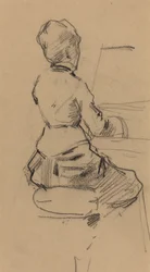 Jeune femme assise au piano [verso]