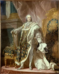 Portrait en pied de Louis XV en costume sacré, roi de France (détail)