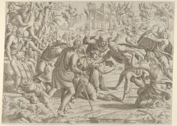 Le traître Sinon amené dans le camp de Trajan par les bergers, 1535-55