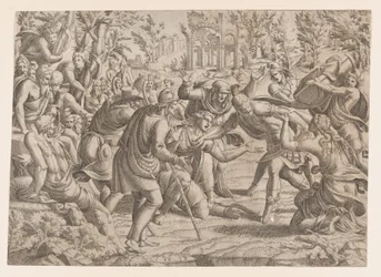 Le traître Sinon amené dans le camp des Troyens par les bergers