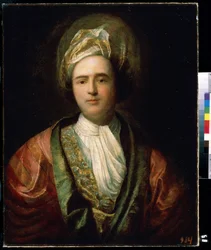 Portrait de comédien en costume de scène oriental