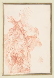 Figure avec frondes et putto