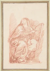 Figure assise avec tablette