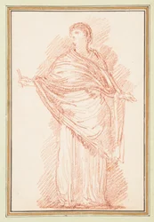 Figure debout avec châle