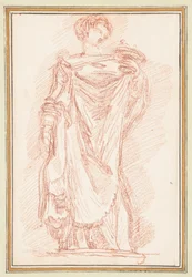 Figure masculine debout en chiton