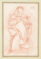 Femme debout en habit de nonne
