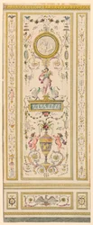 Dessin, panneau ornemental, 1775-1800