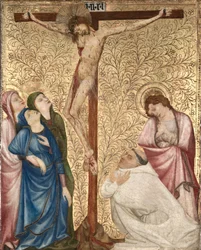 Calvaire avec un moine chartreux