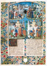 Chronique de la Bouquechardiere, histoire du monde composée par Jean de Courcy, seigneur de Bourg-Achard (parchemin)