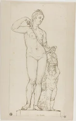 Sculpture de Vénus et Cupidon, avec l
