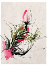 Motifs botaniques abstraits aux couleurs vives
