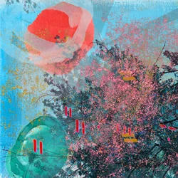 Abstrait aux couleurs vives des fleurs printanières