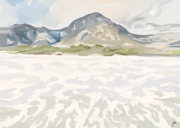 Un lac de montagne serein en hiver