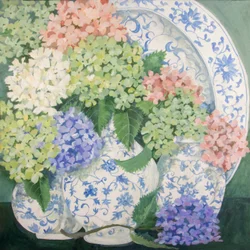 Hortensias, 2018 (acrylique sur toile)
