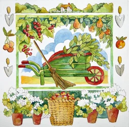 Brouette - entourage de jardin, 2012 aquarelle