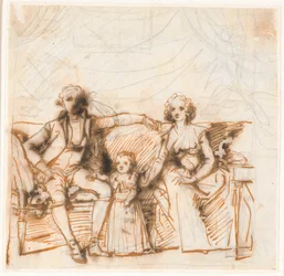 Esquisse de composition pour le tableau de famille Anker