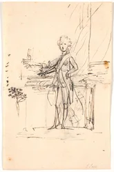 Esquisse de composition pour un portrait en pied de Frédéric VI jeune prince héritier. Debout près d