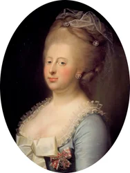 Portrait de Caroline-Mathilde de Grande-Bretagne 1751-1775, reine du Danemark, 1771