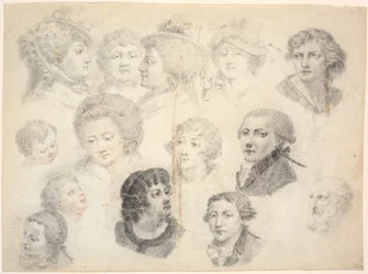 Feuille de croquis avec des têtes