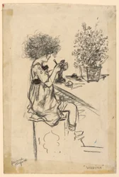 Virginia posant, étude pour une gravure