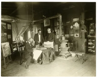 De gauche à droite : Cullen Yates - obscurci - Walter Dean, vers 1905-11