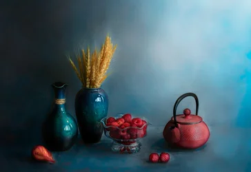 Nature morte rustique aux baies