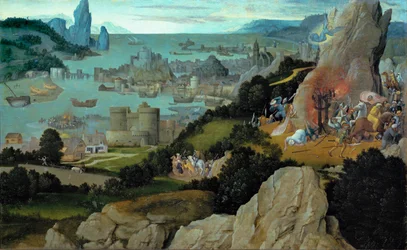 Martyre de Sainte Catherine (peinture sur bois de chêne)