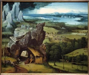 Paysage avec saint Jérôme, peinture de Joachim Patinir (1485-1524).