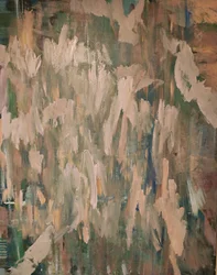 Peinture abstraite représentant une forêt
