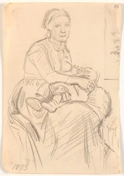 Femme assise avec un enfant sur les genoux