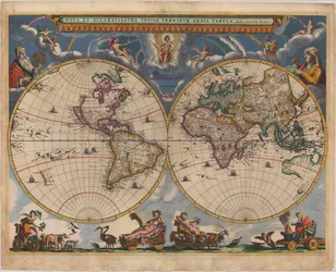 Carte du monde à double hémisphère