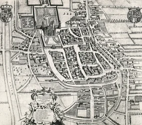 Carte de Racconigi, Gravure par Joan Blaeu, Italie